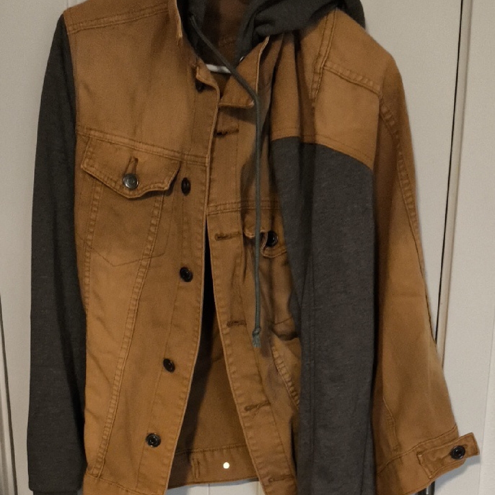 Carbon Men's Tan and Gray Shirt Jacket